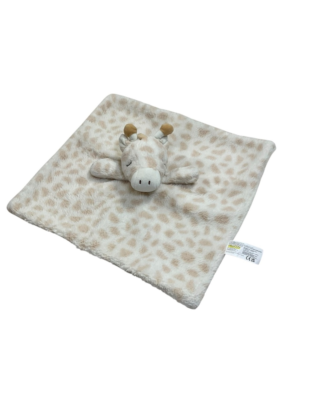 Kellytoy Giraffe Rattle Lovey Security Blanket Cream Tan 13.5 x 14.5